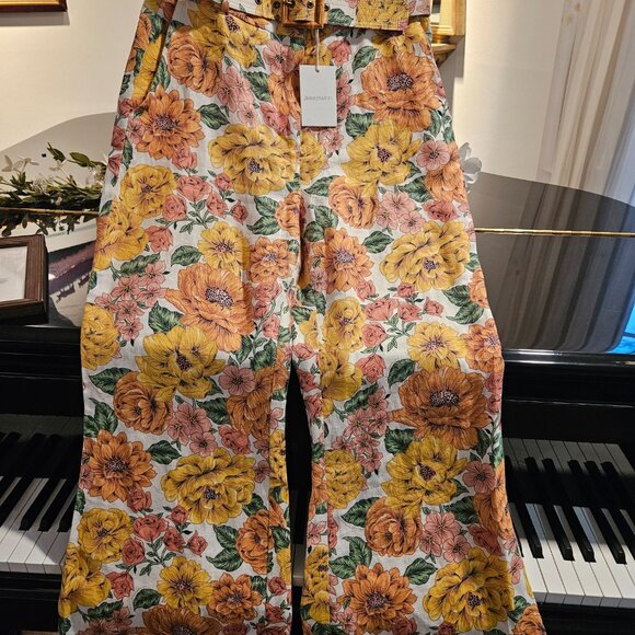 ZIMMERMANN Poppy Cropped Linen Flare Pants - Picture 5 of 12